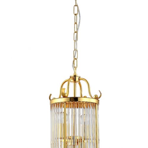 Светильник подвесной Crystal Lux TADEO SP4 D200 GOLD/TRANSPARENTE